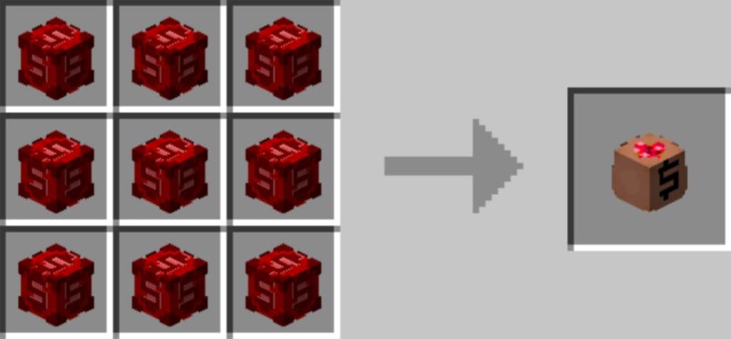 Crafting recipe — 9 Blood Cash makes one Blood Cash bag