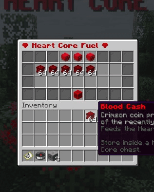 Heart Core Fuel GUI with Blood Cash deposited