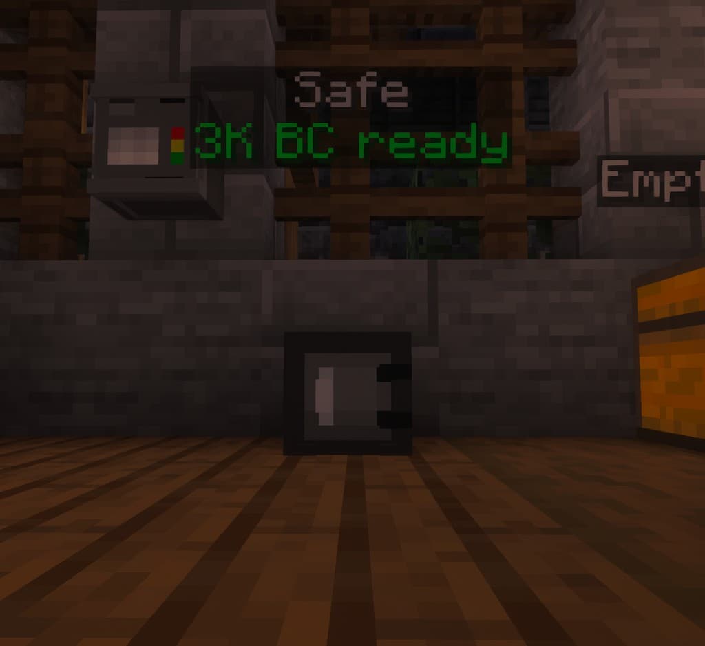 Safe block with floating text — 3K BC ready to collect