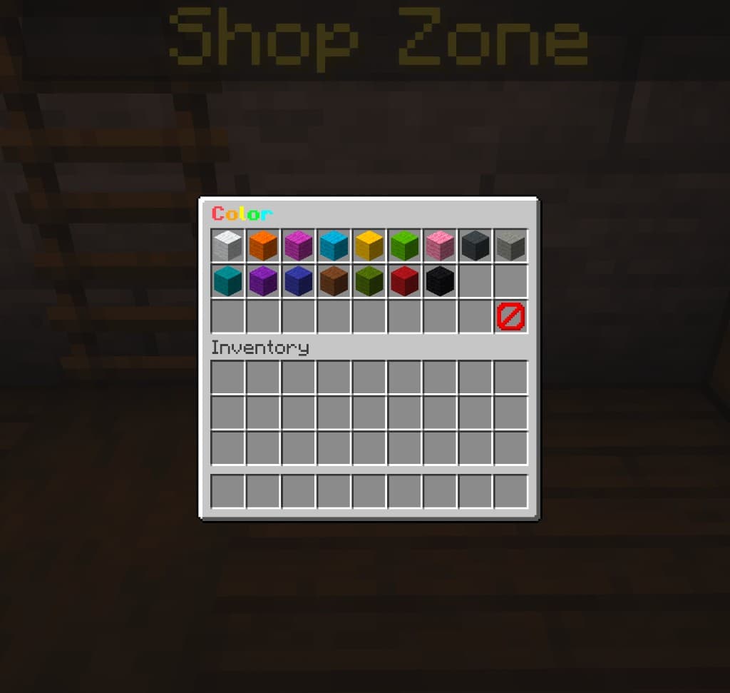 Color picker — all wool colors for the shop name